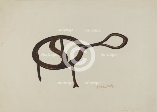 Trivet, c. 1940. Creator: Luther D. Wenrich.
