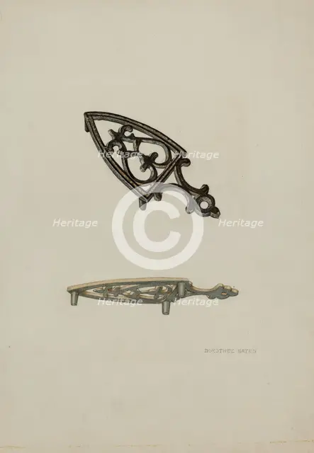 Trivet, c. 1941. Creator: Dorothea Bates.