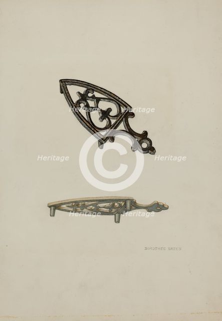 Trivet, c. 1941. Creator: Dorothea Bates.