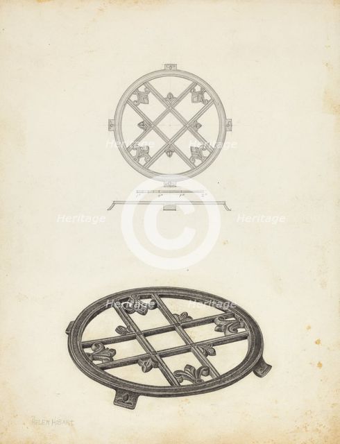 Trivet, c. 1941. Creator: Helen Hobart.