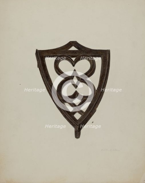 Trivet, c. 1942. Creator: Ardella Watkins.