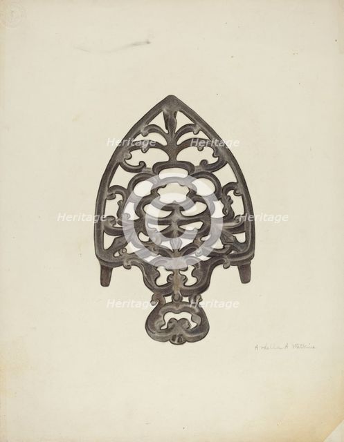 Trivet, c. 1942. Creator: Ardella Watkins.
