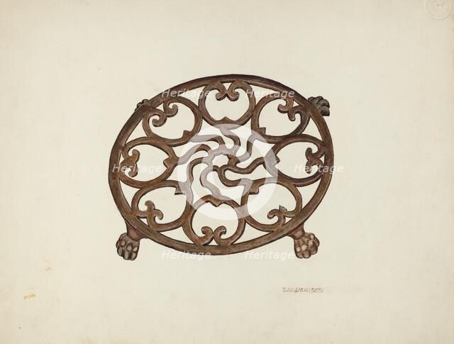Trivet, c. 1942. Creator: Clarence W Dawson.
