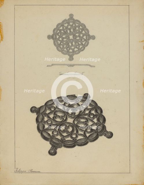 Trivet, c. 1937. Creator: Filippo Porreca.