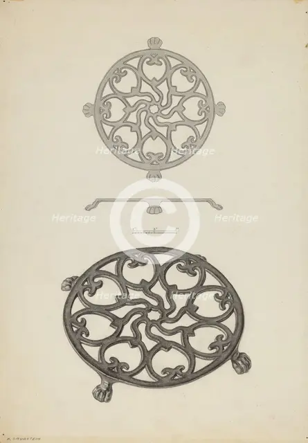 Trivet, c. 1938. Creator: Milton Grubstein.