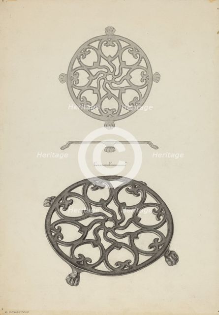 Trivet, c. 1938. Creator: Milton Grubstein.