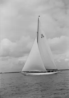 Trivia a 12 Metre class yacht sails close-hauled, 1939. Creator: Kirk & Sons of Cowes