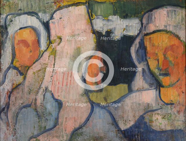 Trois Bretonnes en coiffe de deuil, 1888. Creator: Bernard, Émile (1868-1941).