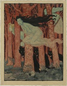 Trois femmes et trois loups (Three women and three wolves), ca 1892. Creator: Grasset, Eugène (1841-1917)