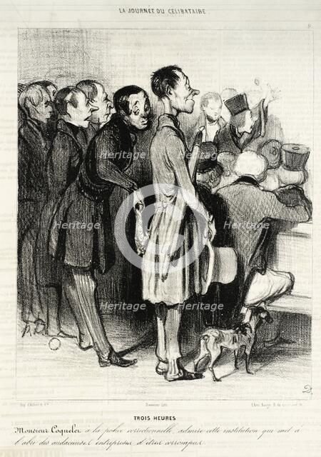 Trois heures, 1839. Creator: Honore Daumier.