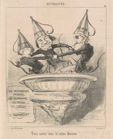 Trois saints dans le même bénitier, 19th century. Creator: Honore Daumier
