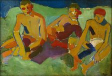 Trois personnages assis dans l'herbe, 1906. Creator: Andre Derain