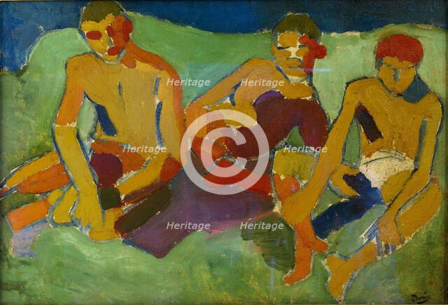 Trois personnages assis dans l'herbe, 1906. Creator: Andre Derain.
