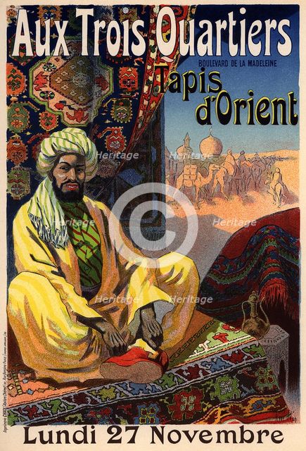 Trois Quartiers - Tapis d'Orient (Poster), 1890s. Artist: Péan, René Louis (1875-1945)