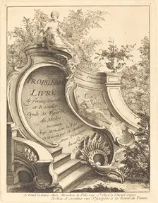 Troisieme livre de formes Cartels et Rocailles (Title Page), 1736. Creator: Antoine Aveline