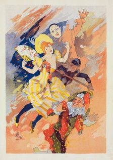 Troisième panneau sans texte : "La Pantomime"., c1900. Creator: Jules Cheret