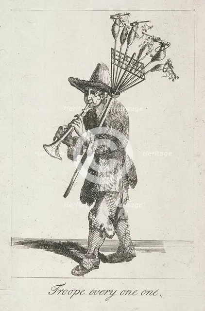 'Troope every one one', Cries of London, (c1688?). Artist: Anon