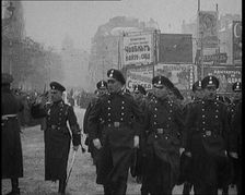 Troops Marching past Boris III King of Bulgaria and Saluting, 1929. Creator: British Pathe Ltd