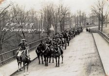 Troops of E Battalion, 3rd Field Artillery Regiment, Fort Sheridan, Illinois, USA, 1930