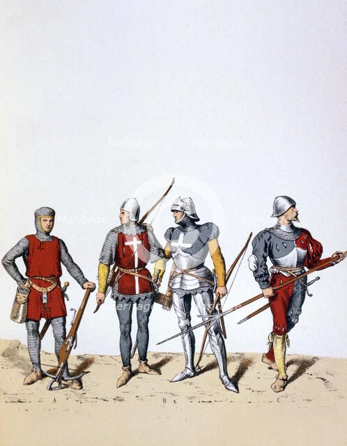 Troops of the Royal Guard, 12th-16th century (1887). Artist: A Lemercier