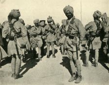Troops of the Sirhind Brigade, Flanders, First World War, 1914, (c1920). Creator: Unknown