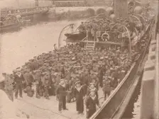 Troops on board a Channel transport, c1915 (1928)