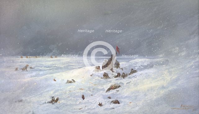 Troops Buried by a Snowstorm, 19th century. Creator: Nikolay Nikolaevich Karazin.