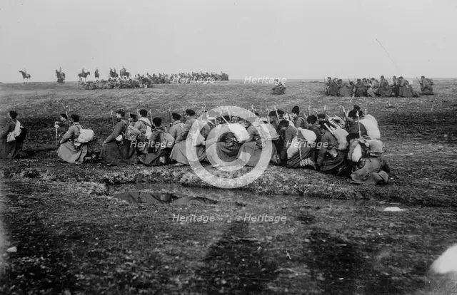 Troops deployed at Kartal Teji facing Adrianople, 1912. Creator: Bain News Service.