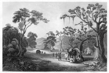 Troops encamped at the entrance to the Keree Pass, north of Meerut, India, c1860
