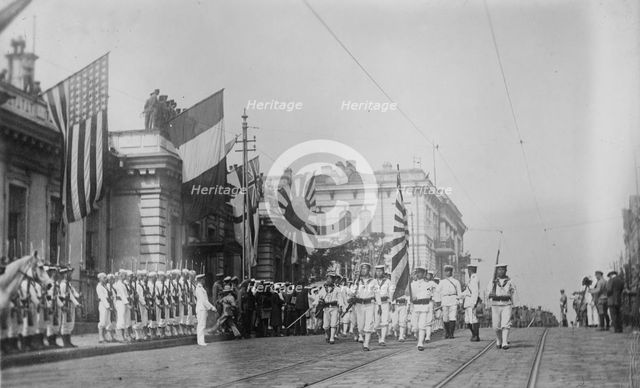 Troops in Vladivostok, Czech Hq [?], between c1915 and c1920. Creator: Bain News Service.