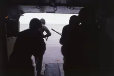 Troops landing, Falklands War, 1982. Creator: Luis Rosendo