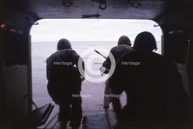 Troops landing, Falklands War, 1982. Creator: Luis Rosendo.