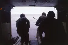 Troops landing, Falklands War, 1982. Creator: Luis Rosendo