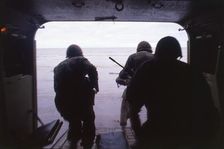 Troops landing, Falklands War, 1982. Creator: Luis Rosendo