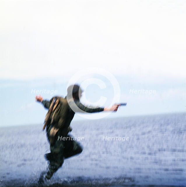 Troops landing, Falklands War, 1982. Creator: Luis Rosendo.