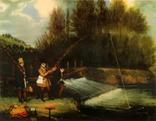 Trolling for Pike in the River Lea 1831, (1941). Creator: James Pollard