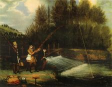Trolling for Pike in the River Lea 1831, (1941). Creator: James Pollard