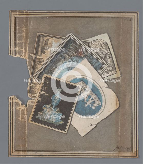 Trompe l'oeil with five drawings and prints, 1793. Creator: J. van Sittert.