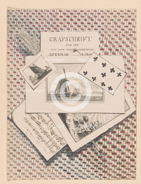 Trompe l'oeil with prints, 1780 or later.  Creator: Anon.