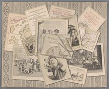 Trompe l'oeil with prints, maps and publications, in or after 1748. Creator: Anon