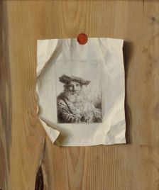 Trompe l'Oeil of an Etching by Ferdinand Bol, c. 1675. Creator: Unknown