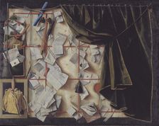 Trompe l'oeil of a Letter Rack with Proclamation by Frederik III, 1672. Creator: Cornelis Norbertus Gysbrechts