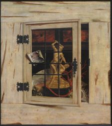 Trompe l'Oeil - an Open Cabinet with Works of Art, 1670. Creator: Cornelis Norbertus Gysbrechts