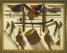 Trompe l'oeil with a Gun rack. Artist: Victoria, Vicente (1650-1709)