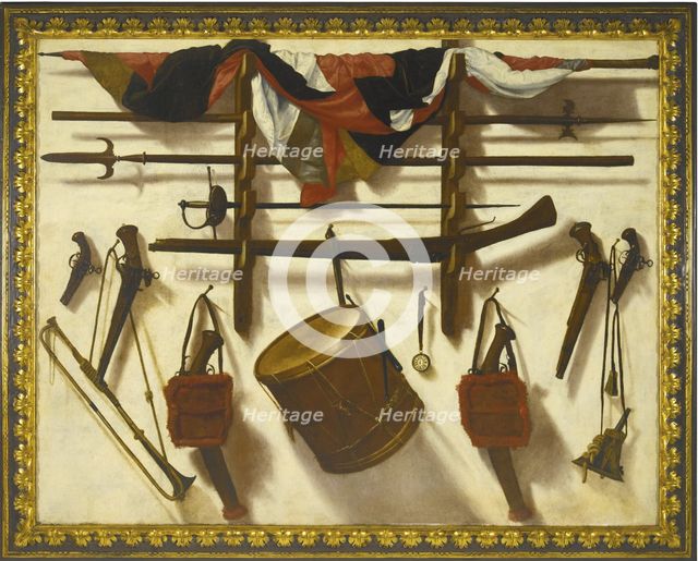 Trompe l'oeil with a Gun rack. Artist: Victoria, Vicente (1650-1709)