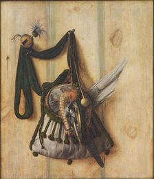 Trompe l'Oeil with Falconer's Bag and other Equipment for Falconry, 1671. Creator: Cornelis Norbertus Gysbrechts
