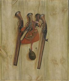 Trompe l'Oeil with Pistols;Board Partition with Pistols, 1672. Creator: Cornelis Norbertus Gysbrechts