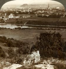 Trondhjem, its homes, warehouses and cathedral, between river Nid and Fjord, Norway 1905. Creator: Unknown