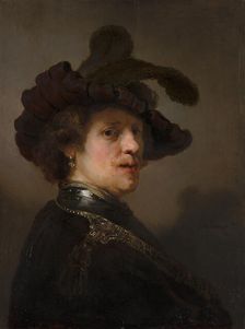 Tronie of a Man with a Feathered Beret, ca 1635-1640. Creator: Rembrandt van Rhijn (1606-1669)