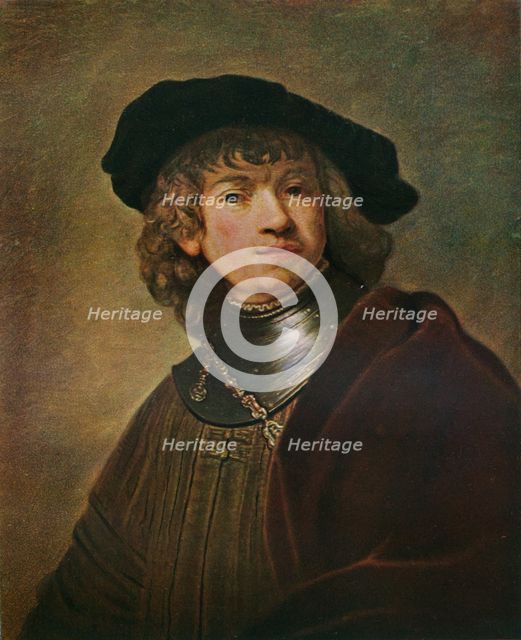 'Tronie of a Young Man in a Gorget and Cap', c1639. Artist: Rembrandt Harmensz van Rijn.
